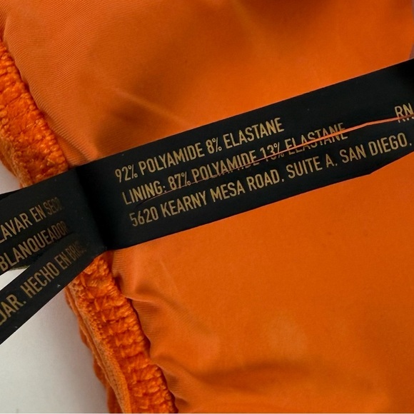 VIX Paula Hermanny Bikini Top Womens Size Large Orange Ribbed One Strap - Picture 7 of 9